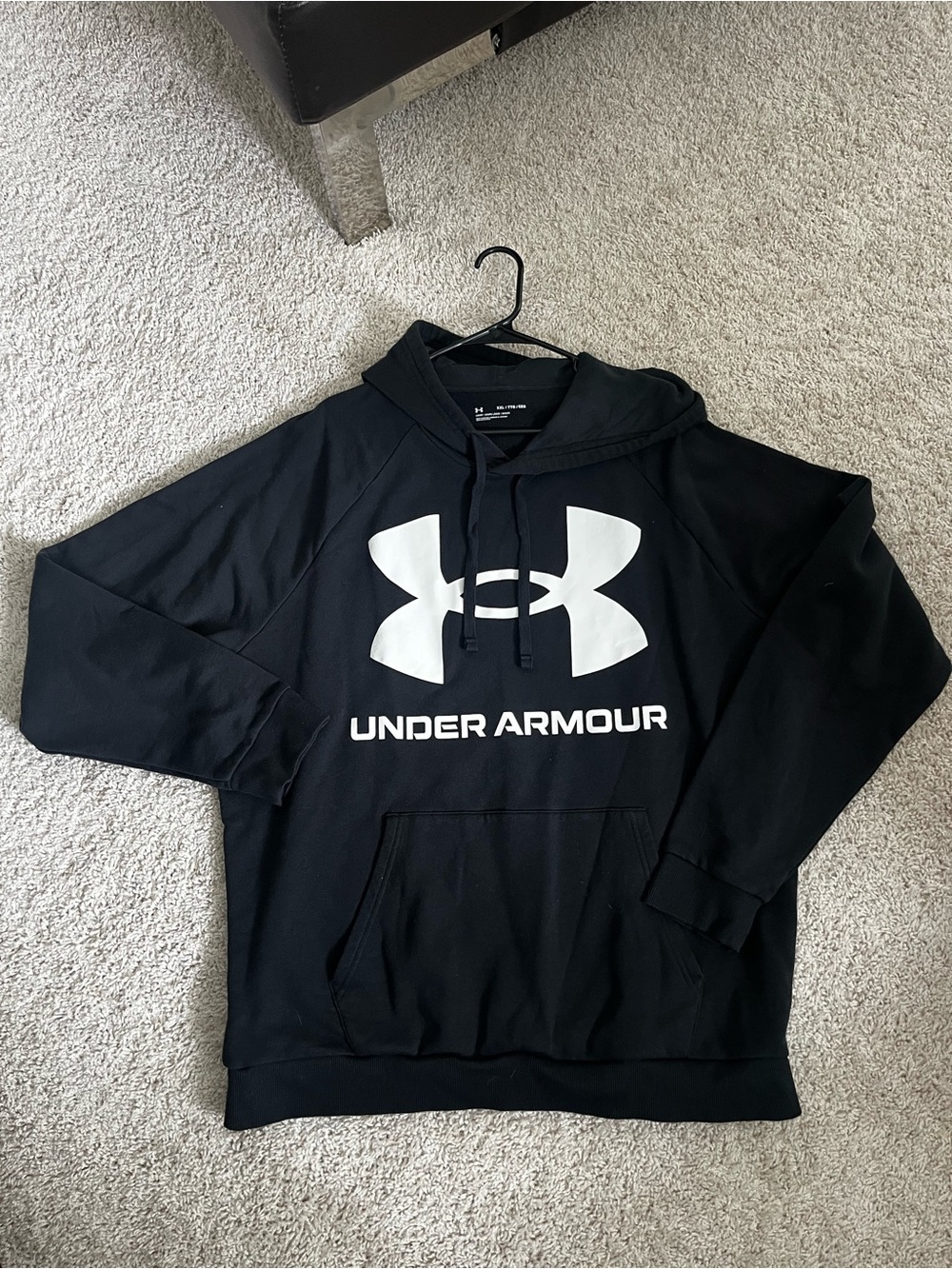 Under Armour Black Pullover Hoodie with White Logo